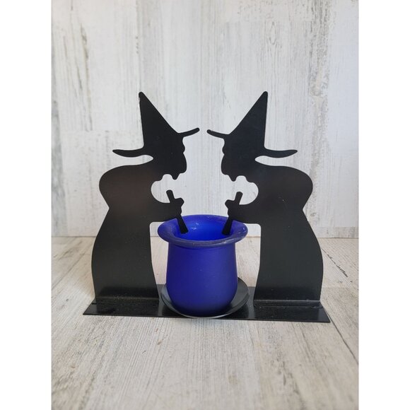 Metal witch brewing candle holder cauldron brewing unique Halloween - Picture 1 of 11